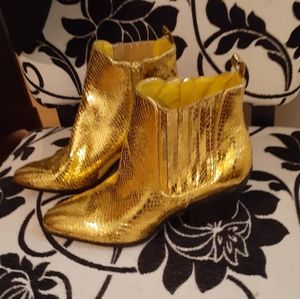 Hot! Gold Snakeskin Style Boot
